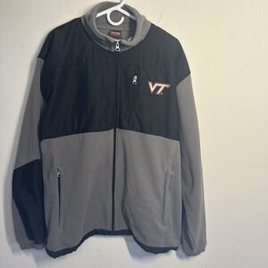 Virginia Tech Jacket XL ‎ Brand Genuine Stuff Full Zip Fleece VT Hokies Coat